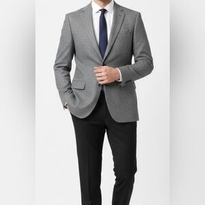Haggar Gray Sport Coat with Notched Lapels and Padded Shoulders